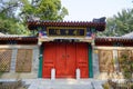 A door of chinese ancient building in Peking University campus